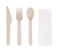Fiesta Compostable Wooden Cutlery Meal Pack (250 pack)