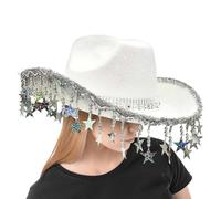 Fiesta Cowboy Hats, cowboy hats for western women - western cowboy cat, shiny touched with five-point stellar tassels for masked event for women