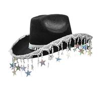 Fiesta Cowboy Hats, cowboy hats for western women - western cowboy cat, shiny touched with five-point stellar tassels for masked event for women
