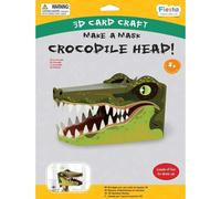 3D Mask Kit (Crocodile) by Fiesta Crafts - Colourful & Easy to Assemble 3D Head Mask Costume - Complete Arts and Crafts Set to Improve Motor Skills, Creativity, & Imagination - Fits Kids & Adult Heads