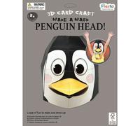 3D Mask Kit (Penguin) by Fiesta Crafts- Colourful & Easy to Assemble 3D Head Costume - Complete Arts and Crafts Set to Improve Motor Skills, Creativity, & Imagination - Fits Kids & Adult Heads