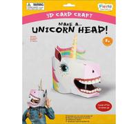 3D Mask Kit Unicorn by Fiesta Crafts - Colourful & Easy to Assemble 3D Head Mask Costume - Complete Arts and Crafts Set to Improve Motor Skills, Creativity, & Imagination - Fits Kids & Adult Heads