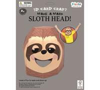 3D Sloth Mask Craft Kit by Fiesta Crafts - Colourful & Easy to Assemble Head Costume - Complete Arts and Crafts Set to Improve Motor Skills, Creativity, & Imagination - Fits Kids & Adult Heads