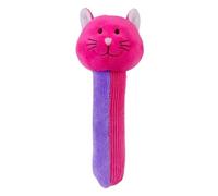 Cat Baby Sensory Rattle by Fiesta Crafts- Squeakaboo Squeaker Toy Rattle for Newborn Baby Toys - Made of ??Soft Plush & Corduroy for - Fun, Interactive, & Colourful Rattles for Babies