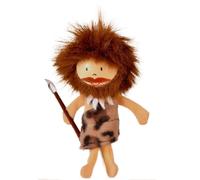 Fiesta Crafts Caveman Finger Puppet Fabric Interactive with Wooden Head Fiesta Crafts Multicolor