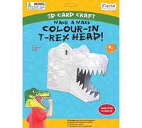 Fiesta Crafts Colour-in T-Rex 3D Mask Kit, Fits Kids & Adult Heads