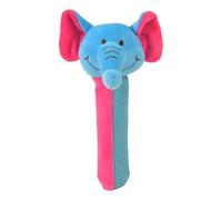 Elephant Baby Sensory Rattle by Fiesta Crafts- Squeakaboo Squeaker Toy Rattle for Newborn Baby Toys - Made of Soft Plush & Corduroy for - Fun, Interactive, & Colourful Rattles for Babies