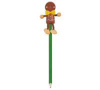 Fiesta Crafts Gingerbread Man Pencil 2 Pack Hand Painted with Removable Puppet Fiesta Crafts Multicolor