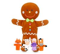 Gingerbread Man Puppet & 4 Unique Finger Puppets Fiesta Crafts Brown One Size