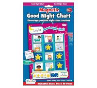 Good Night Reward Chart by Fiesta Crafts - Magnetic Chart To Improve Children's Sleeping Habits - Double-Sided Magnetic Pieces To Use To Learn The Bedtime Routine