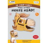 Fiesta Crafts Horse 3D Mask Kit - Colourful & Easy to Assemble Horse Head Costume - Complete Arts and Crafts Set to Improve Motor Skills, Creativity, & Imagination - Fits Kids & Adult Heads