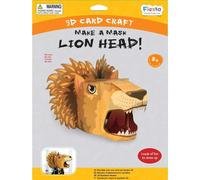Lion 3D Full Head Mask Kit by Fiesta Crafts - Colourful & Easy to Assemble Head Costume - Complete Arts and Crafts Set to Improve Motor Skills, Creativity, & Imagination - Fits Kids & Adult Heads