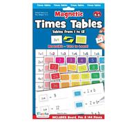 Magnetic Times Tables for Kids by Fiesta Crafts -144 Reversible Magnetic Numbers, Board & Dry Wipe Pen - Interactive Educational Toys for Kids' Early Maths Games - Quick Learning Through Tactile Games