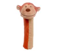 Monkey Baby Sensory Rattle by Fiesta Crafts- Squeakaboo Squeaker Toy Rattle for Newborn Baby Toys - Made of Soft Plush & Corduroy for - Fun, Interactive, & Colourful Rattles for Babies