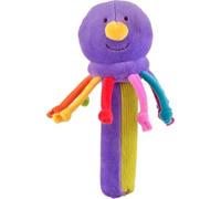 Octopus Baby Sensory Rattle by Fiesta Crafts- Squeakaboo Squeaker Toy Rattle for Newborn Baby Toys - Made of ??Soft Plush & Corduroy for - Fun, Interactive, & Colourful Rattles for Babies (Octopus)