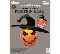 Fiesta Crafts Pumpkin 3D Mask Kit - Colourful & Easy to Assemble Head Costume - Complete Arts and Crafts Set to Improve Motor Skills, Creativity, & Imagination - Fits Kids & Adult Heads