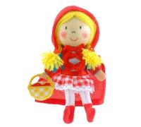 Fiesta Crafts Red Riding Hood Finger Puppet for Kids - Fabric Interactive Red Riding Hood Toy with Wooden Head for Role Play, Creativity & Sensory Skills - for 3 to 9 years old