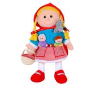 Fiesta Crafts Red Riding Hood Hand Puppet and Finger Puppet Set Kids Toy - Soft Puppet with 3 Finger Puppets inc. Wood Cutter, Wolf, Grandma - Educational Toy for Developing Storytelling Ages 3 to 9 Years