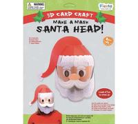 Fiesta Crafts Santa 3D Mask Kit - Colourful & Easy to Assemble Head Costume - Complete Arts and Crafts Set to Improve Motor Skills, Creativity, & Imagination - Fits Kids & Adult Heads