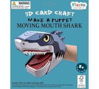 Fiesta Crafts Shark 3D Hand Puppet Craft Kit - Colourful & Easy to Assemble Unicorn Hand Puppet - Complete Arts and Crafts Set to Improve Motor Skills, Creativity, & Imagination