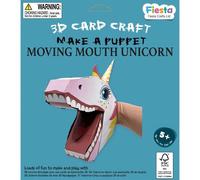 Fiesta Crafts Unicorn 3D Hand Puppet Craft Kit - Colourful & Easy to Assemble Unicorn Hand Puppet - Complete Arts and Crafts Set to Improve Motor Skills, Creativity, & Imagination