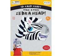 Fiesta Crafts Zebra 3D Mask Kit - Colourful & Easy to Assemble Zebra Head Costume - Complete Arts and Crafts Set to Improve Motor Skills, Creativity, & Imagination - Fits Kids & Adult Heads