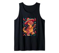 Fiesta Dino Guitar Christmas Party Tank Top