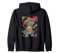 Fiesta Dino Guitar Christmas Party Zip Hoodie