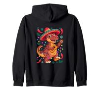 Fiesta Dino Guitar Christmas Party Zip Hoodie
