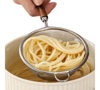 Fiesta Fine Mesh, Faithful Fine Mesh - Extra Fine Mesh Strainer,Stainless Steel Multifunctional Sieve Skimmer with Wooden Handle for Loose Tea, Cooking, Rice Washing, , Cocktail