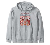 Fiesta for the 99% - Eat Rich Skeleton Celebration Zip Hoodie