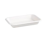 Fiesta Green Compostable Food Trays 340 ml/12 oz (Pack of 50), White, Bagasse, Microwave 120°C & Oven 230°C Safe for up to 3 mins, Freezer Safe at -5°C, BS EN13432 Commercial Compostable, FC528