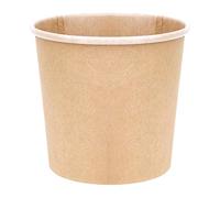 Fiesta Green Compostable Soup Containers 740 ml/26 oz (Pack of 500), Kraft Brown, PLA Lining - Hot Soup or Porridge Takeaway Containers - BS EN13432 Rated, Lids (FB557) Sold Separately, FB166