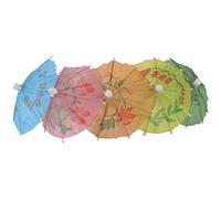 Fiesta Green Recyclable Paper Parasols - Mixed Colours (Pack of 144), Small Drink Umbrellas, Size: 170(H) x 105(W) x 38(D)mm, Essential Bar Supplies, Use in Drinks Desserts Cocktails, CL443