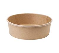 Fiesta Green Round Salad Bowls 750 ml / 26 oz (Pack of 300), Kraft Brown, Takeaway Food Bowls, Takeaway Food Containers, Compostable BS EN13432 Accredited, Lids (FB199) Sold Separately, FB197