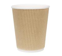 Fiesta Kraft Ripple Wall Coffee Cups 8oz (Pack of 25), 8 oz