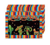 Fiesta Paper Placemats Cinco De Mayo Paper Placemats 50 Pack, 10x14 Inch Cactus Donkey Pinata Marcas Sombrero Disposable Placemat for Mexican Themed Fiesta Cinco De Mayo Birthday Party Decoration