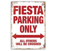Fiesta Parking - Metal Wall Sign Plaque Art Inspirational