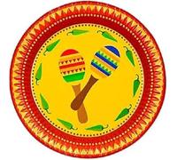 Fiesta Party Supplies Tableware Plates Cups Napkins Tropical-Themed Fiesta Decoration Birthday (plate Fiesta)
