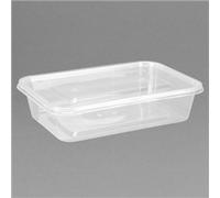 Fiesta Recyclable Plastic Microwavable Containers with Lid Small 500ml (Pack of