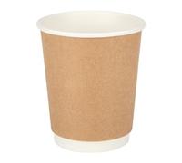 Fiesta Recyclable Coffee Cups Double Wall Kraft 225ml / 8oz (25 Pack)