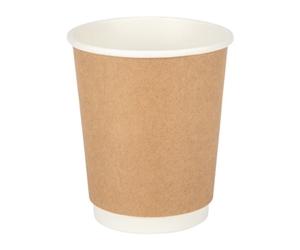 Fiesta Recyclable Coffee Cups Double Wall Kraft 225ml / 8oz (25 Pack)