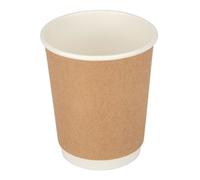 Fiesta Recyclable Coffee Cups Double Wall Kraft 225ml / 8oz (500 Pack)