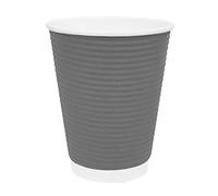 Fiesta Recyclable Coffee Cups Ripple Wall Charcoal 340ml (500 Pack)