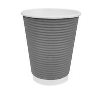 Fiesta Recyclable Coffee Cups Ripple Wall Charcoal 8oz (500 Pack)