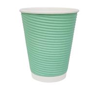 Fiesta Recyclable Coffee Cups Ripple Wall Turquoise 12oz (500 Pack)