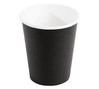 Fiesta Recyclable Coffee Cups Single Wall Black 225ml / 8oz (50 Pack)