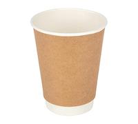 Fiesta Recyclable Hot Cups Double Wall Kraft - 340ml (12oz) (Sleeve 25)