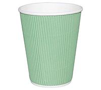 Fiesta Recyclable Hot Cups Ripple Wall Aqua - 340ml (12oz) (Box 500)