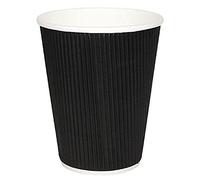 500x Fiesta Hot Cup Ripple Wall Black 12oz Disposable Take Away Travel